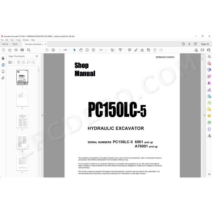 Komatsu Excavator PC150LC-5 service & repair manual