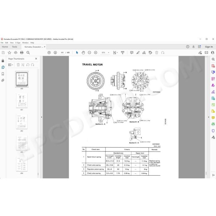 Komatsu Excavator PC150LC-5 service & repair manual