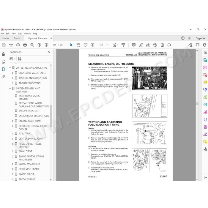 Komatsu Excavator PC158US-2 service & repair manual