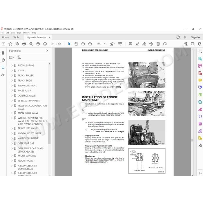 Komatsu Excavator PC158US-2 service & repair manual