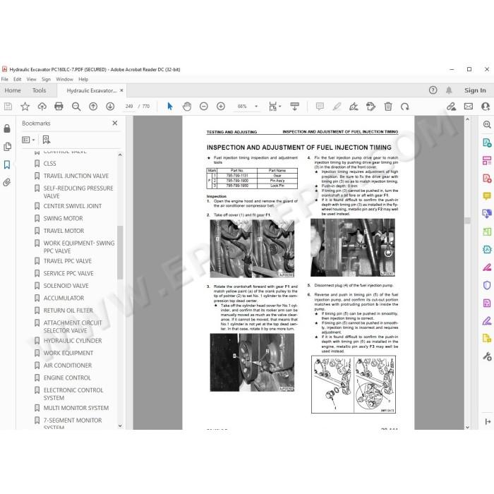 Komatsu Excavator PC160LC-7 service & repair manual