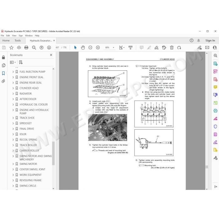 Komatsu Excavator PC160LC-7 service & repair manual