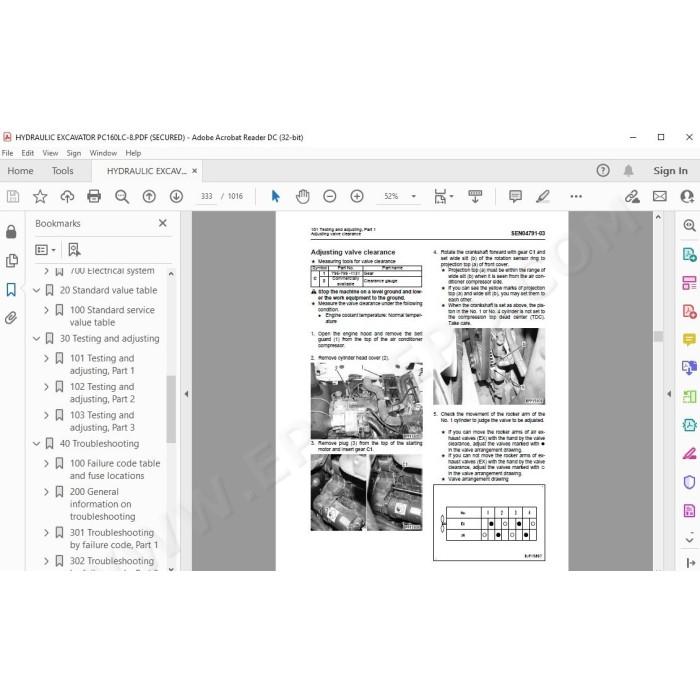 Komatsu Excavator PC160LC-8 service & repair manual