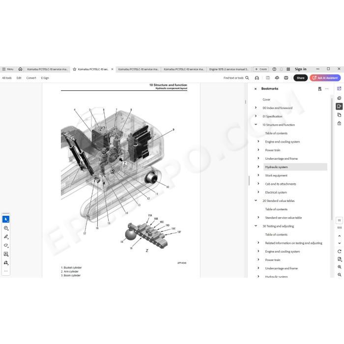 Komatsu Excavator PC170LC-10 service & repair manual