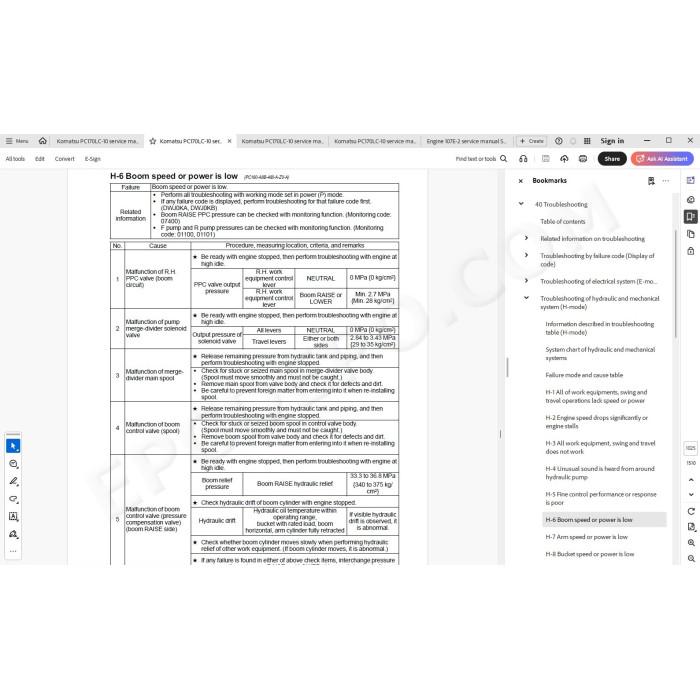 Komatsu Excavator PC170LC-10 service & repair manual