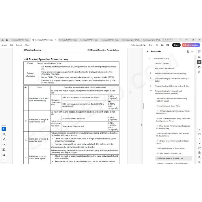 Komatsu Excavator PC170LC-11 service & repair manual