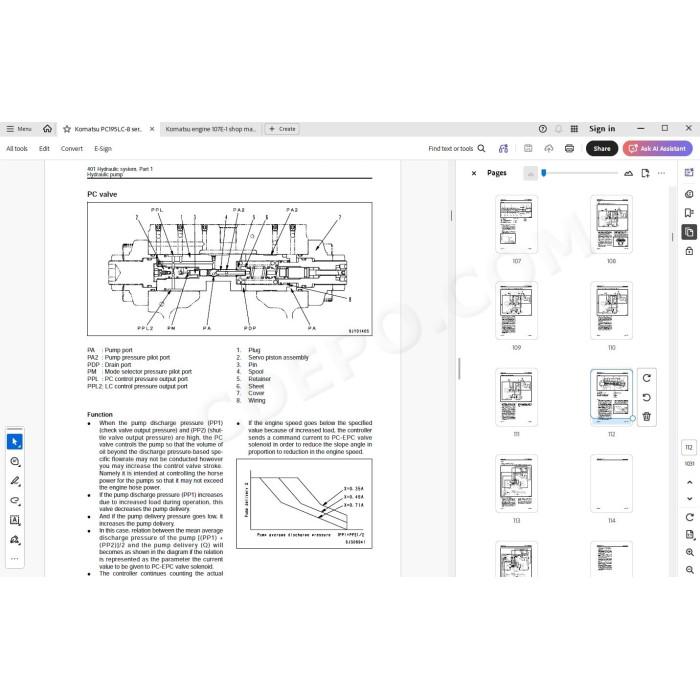 Komatsu Excavator PC195LC-8 service & repair manual