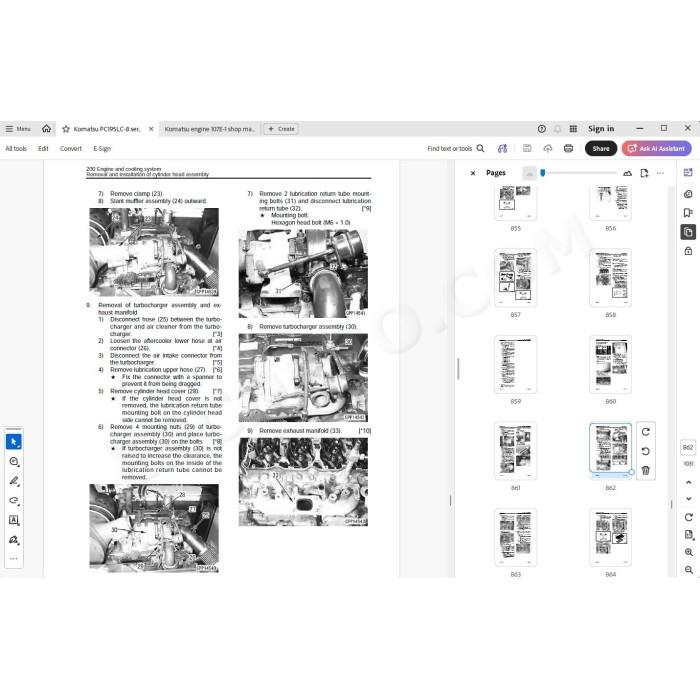 Komatsu Excavator PC195LC-8 service & repair manual