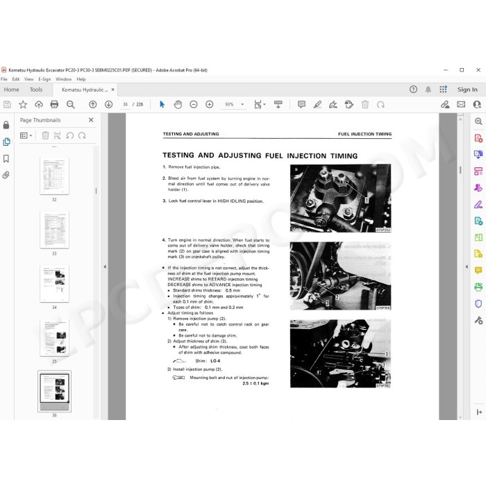 Komatsu Mini Excavator PC20-3 PC30-3 service manual