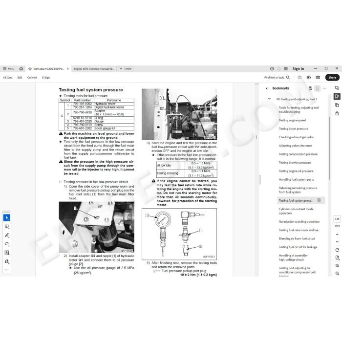 Komatsu Excavator PC200-8E0 PC200LC-8E0 Hybrid service & repair manual