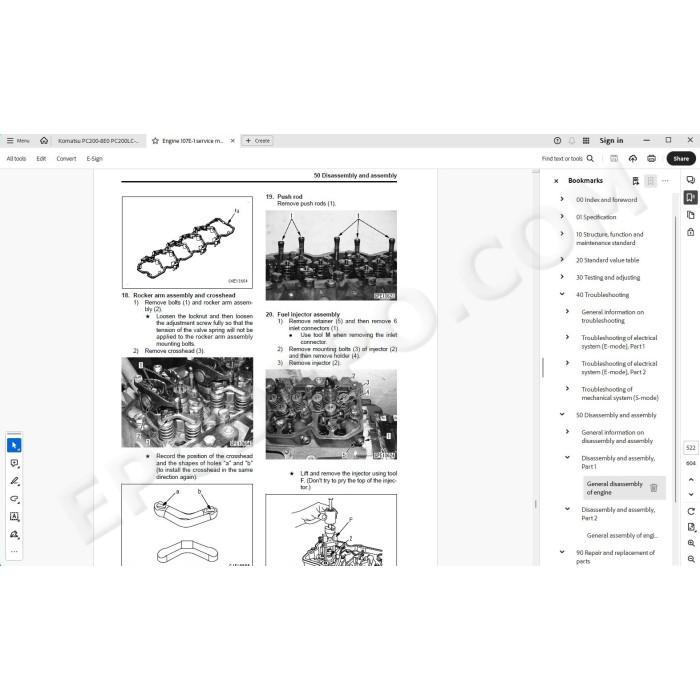 Komatsu Excavator PC200-8E0 PC200LC-8E0 Hybrid service & repair manual