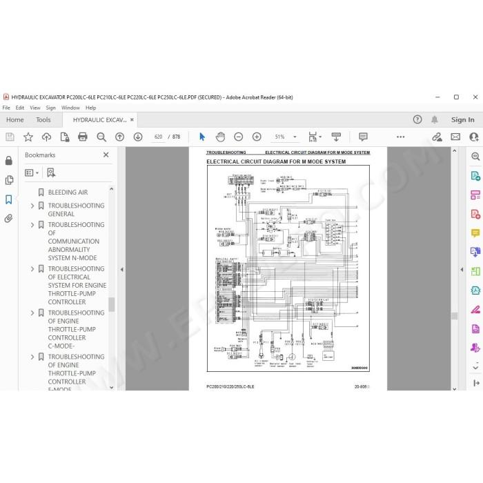Komatsu Excavator PC200LC-6LE PC210LC-6LE PC220LC-6LE PC250LC-6LE service & repair manual