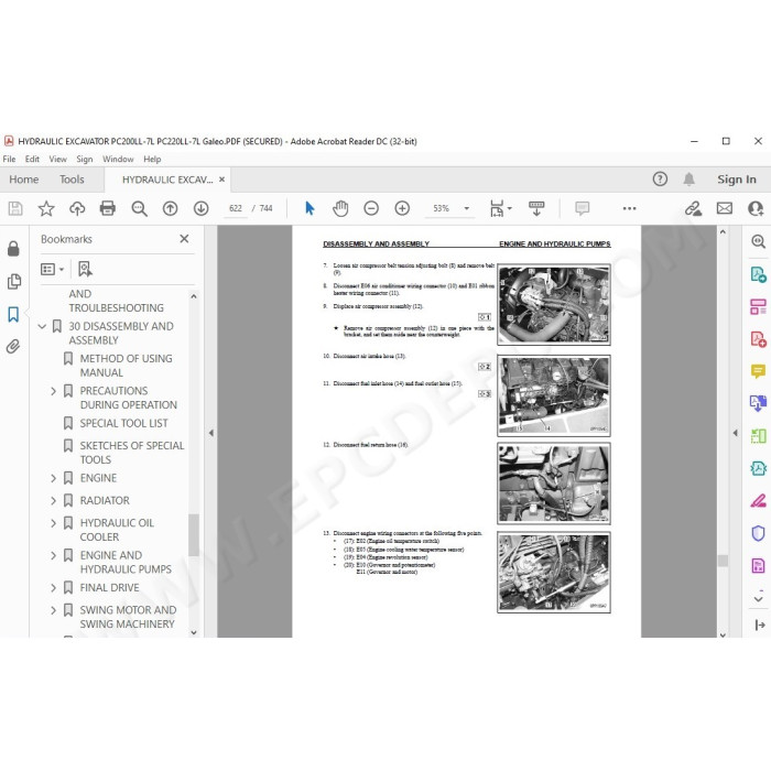 Komatsu Excavator PC200LL-7L PC220LL-7L Galeo service & repair manual