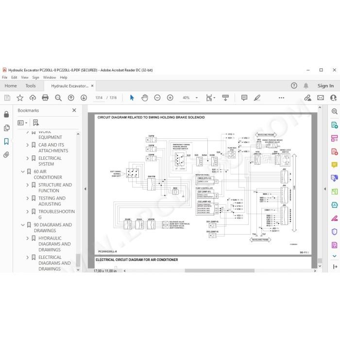 Komatsu Excavator PC200LL-8 PC220LL-8 service & repair manual