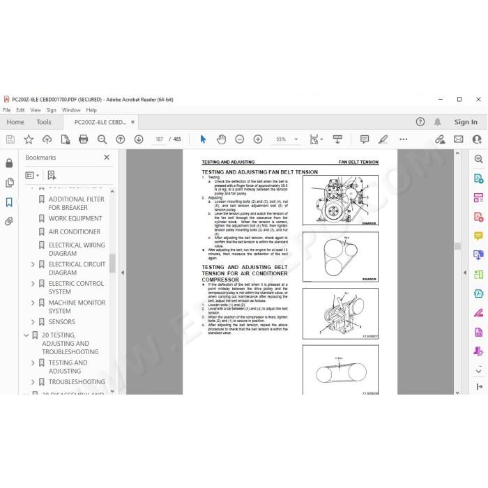 Komatsu Excavator PC200Z-6LE service & repair manual