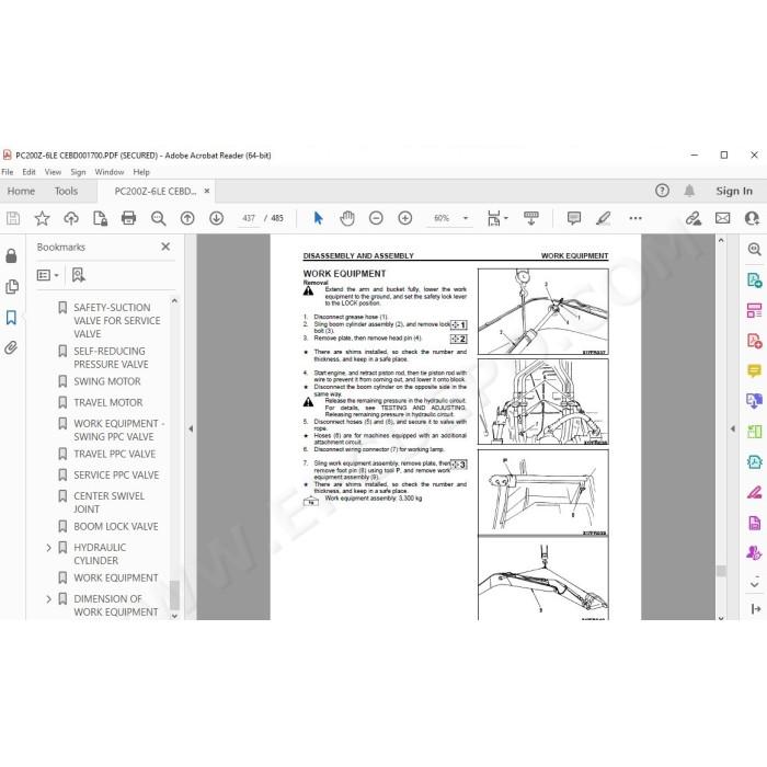 Komatsu Excavator PC200Z-6LE service & repair manual