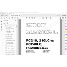 Komatsu Excavator PC210-6K PC210LC-6K PC240-6K PC240LC-6K PC240NLC-6K service & repair manual