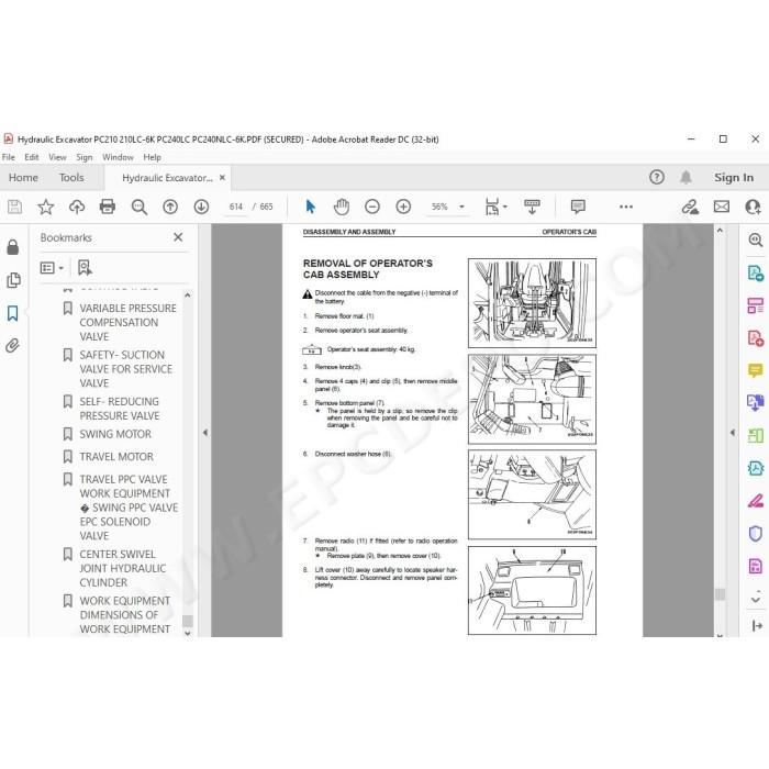 Komatsu Excavator PC210-6K PC210LC-6K PC240-6K PC240LC-6K PC240NLC-6K service & repair manual