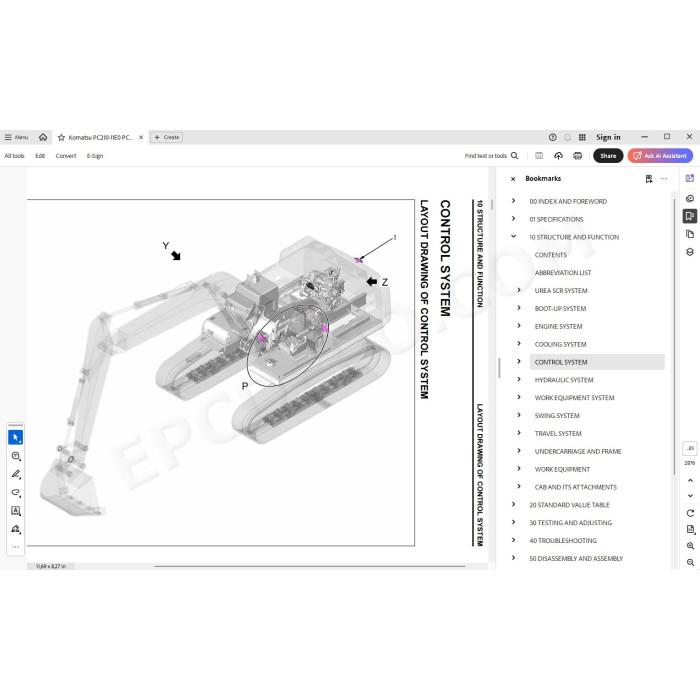 Komatsu Excavator PC210-11E0 PC210LC-11E0 PC210NLC-11E0 PC230NHD-11E0 service manual