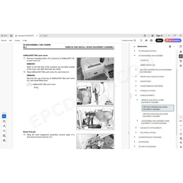 Komatsu Excavator PC210-11E0 PC210LC-11E0 PC210NLC-11E0 PC230NHD-11E0 service manual