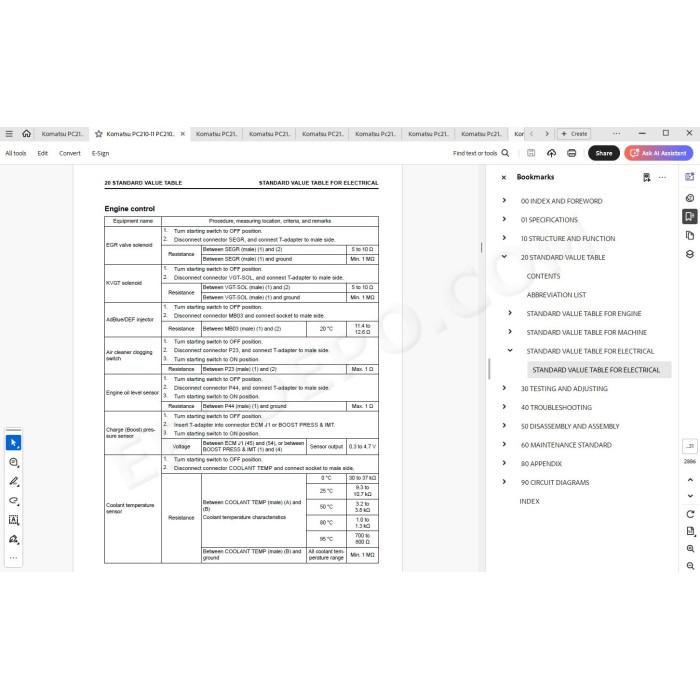 Komatsu Excavator PC210-11 PC210LC-11 PC210NLC-11 PC230NHD-11 service & repair manual