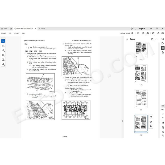 Komatsu Excavator PC210-7K PC210LC-7K PC210-NLC-7K PC240LC-7K PC240NLC-7K service & repair manual