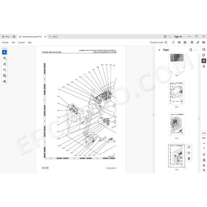 Komatsu Excavator PC210-7K PC210LC-7K PC210-NLC-7K PC240LC-7K PC240NLC-7K service & repair manual