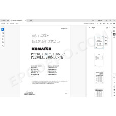 Komatsu Excavator PC210-7K PC210LC-7K PC210-NLC-7K PC240LC-7K PC240NLC-7K service & repair manual
