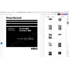 Komatsu Excavator PC210-8M0 PC210LC-8M0 service & repaIr manual