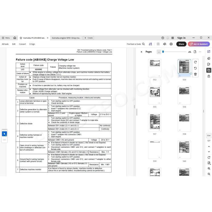 Komatsu Excavator PC210-8M0 PC210LC-8M0 service & repaIr manual