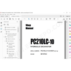 Komatsu Excavator PC210-10 PC210LC-10 service & repair manual