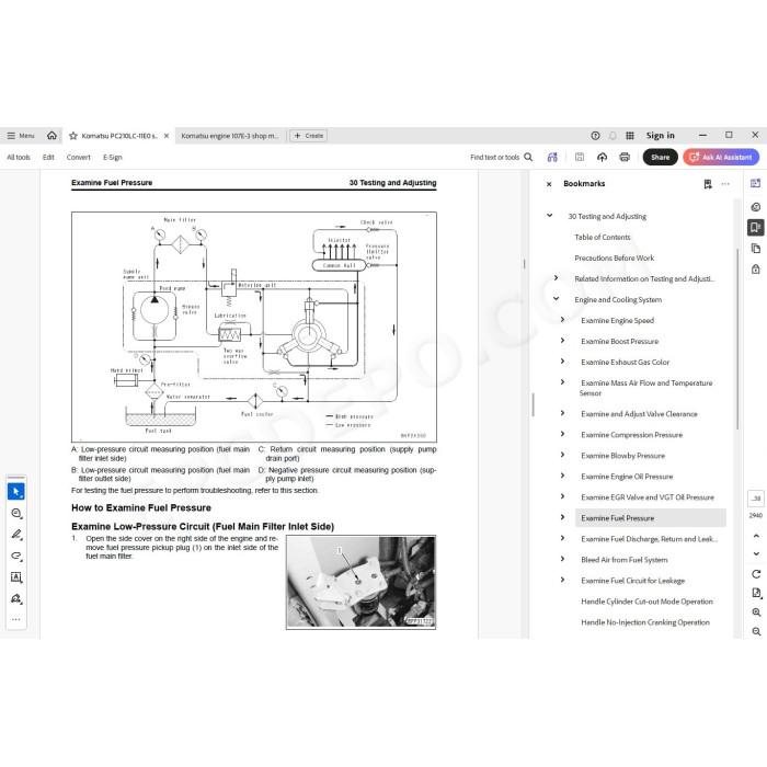 Komatsu Excavator PC210LC-11E0 service manual