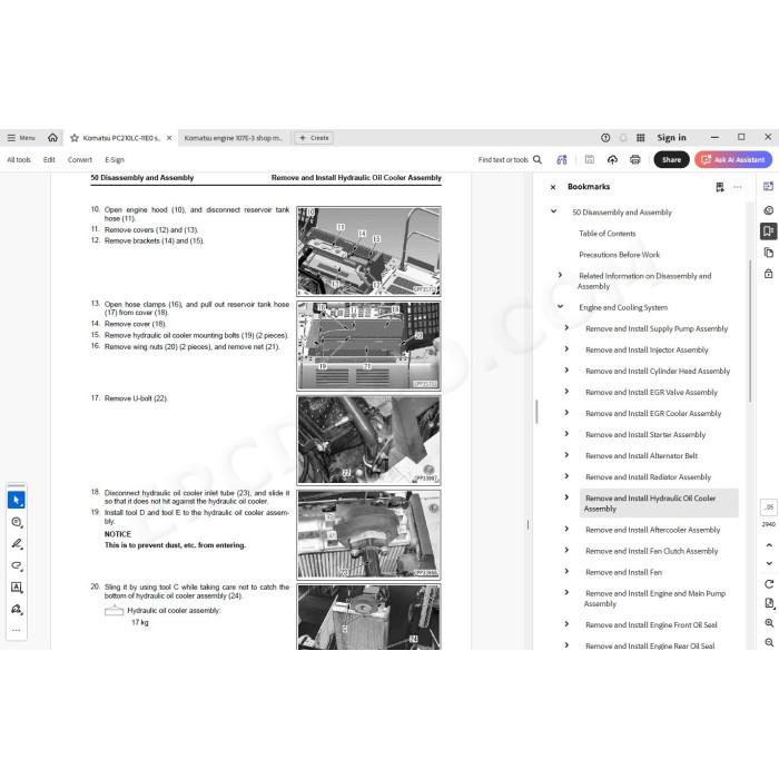 Komatsu Excavator PC210LC-11E0 service manual