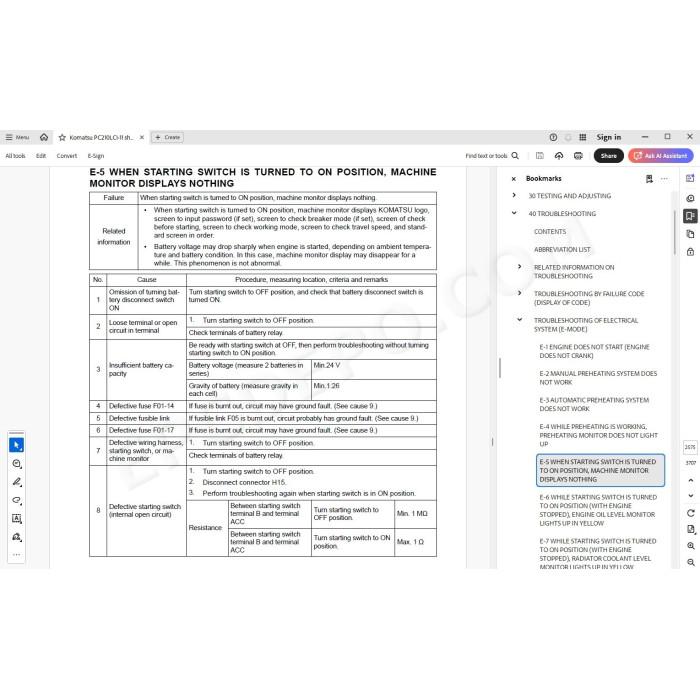 Komatsu Excavator PC210LCI-11 service & repair manual