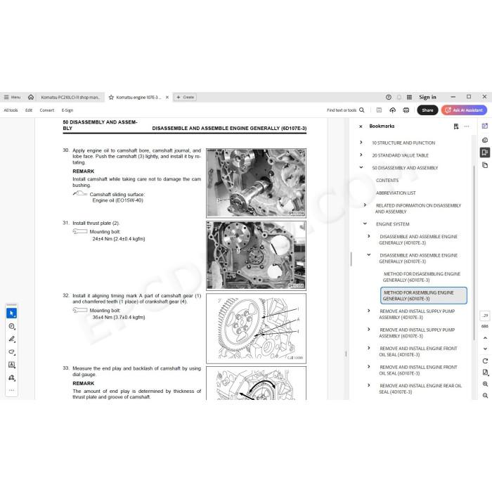 Komatsu Excavator PC210LCI-11 service & repair manual
