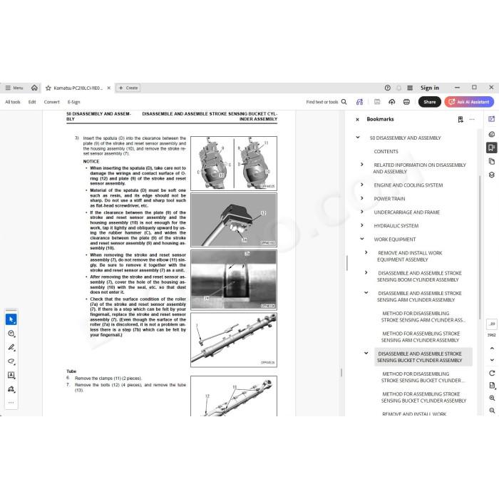 Komatsu Excavator PC210LCI-11E0 service & repair manual