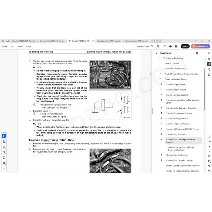 Komatsu Excavator PC228US-11 PC228USLC-11 service & repair manual