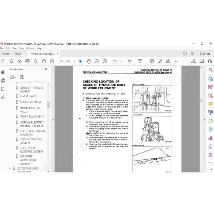 Komatsu Excavator PC228US-2 PC228USLC-1 PC228USLC-2 service & repair manual