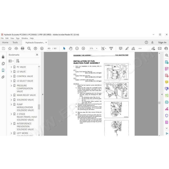 Komatsu Excavator PC228US-2 PC228USLC-1 PC228USLC-2 service & repair manual