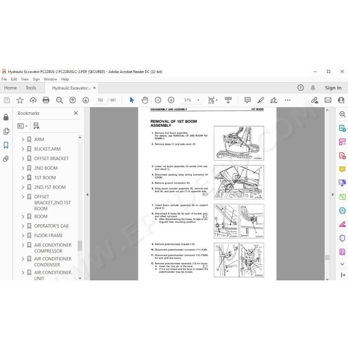Komatsu Excavator PC228US-2 PC228USLC-1 PC228USLC-2 service & repair manual