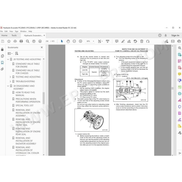 Komatsu Excavator PC228US-3 PC228USLC-3 service & repair manual