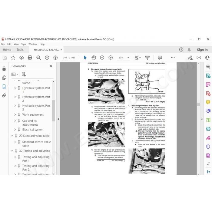 Komatsu Excavator PC228US-3E0 PC228USLC-3E0 service & repair manual