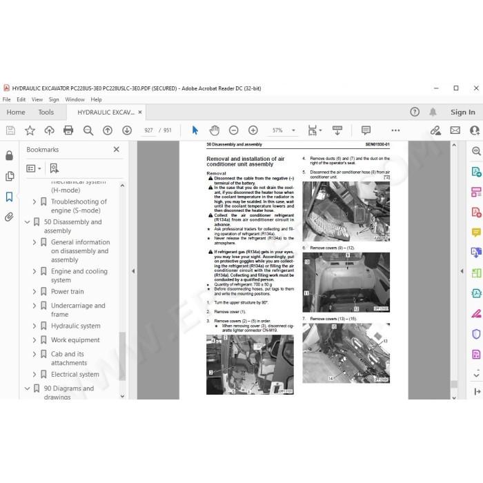 Komatsu Excavator PC228US-3E0 PC228USLC-3E0 service & repair manual