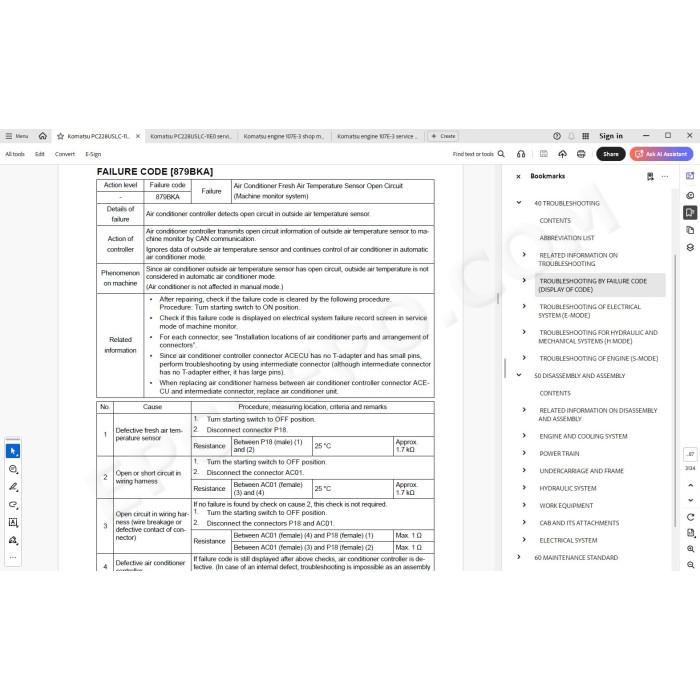 Komatsu Excavator PC228USLC-11E0 workshop service manual