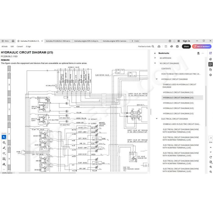 Komatsu Excavator PC228USLC-11E0 workshop service manual
