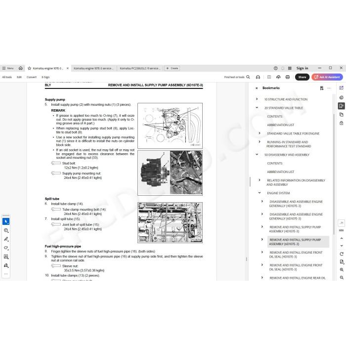Komatsu Excavator PC238USLC-11 service manual