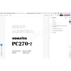 Komatsu Excavator PC270-7 service & repair manual