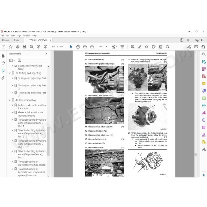 Komatsu Excavator PC270-8 PC270LC-8 service & repair manual