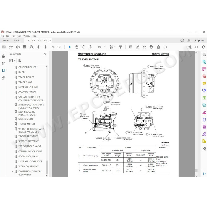 Komatsu Excavator PC270LC-6LE service & repair manual