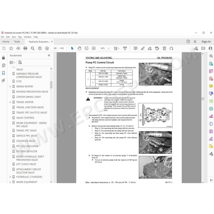Komatsu Excavator PC270LC-7L service & repair manual